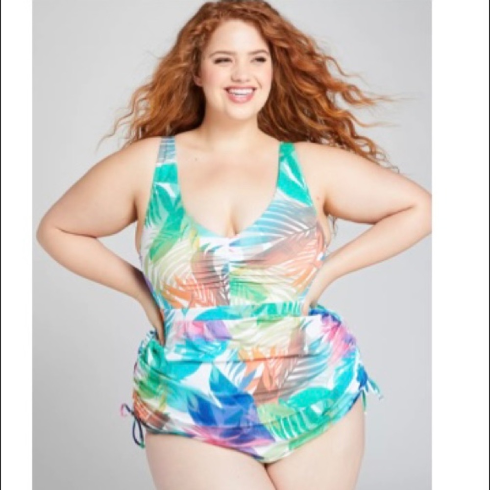 Cacique drawstring no wire swim dress- 16 new tags